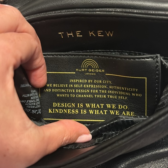 Kurt Geiger Black Leather Bag with Chain Strap and Dust Bag - Picture 9 of 10